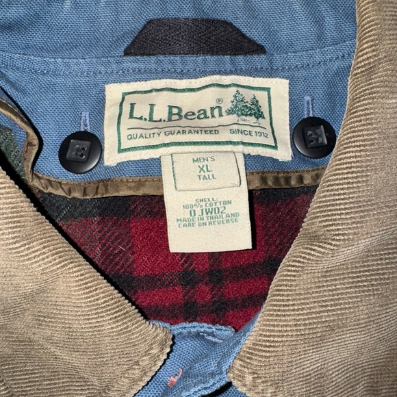 Vintage LL Bean Barn Wool Barn Jacket Mens Size XL Tall Plaid Lined - Picture 2 of 7